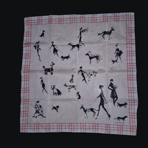 Burberry Plaid Dog Print Handkerchief  - PINK and Black